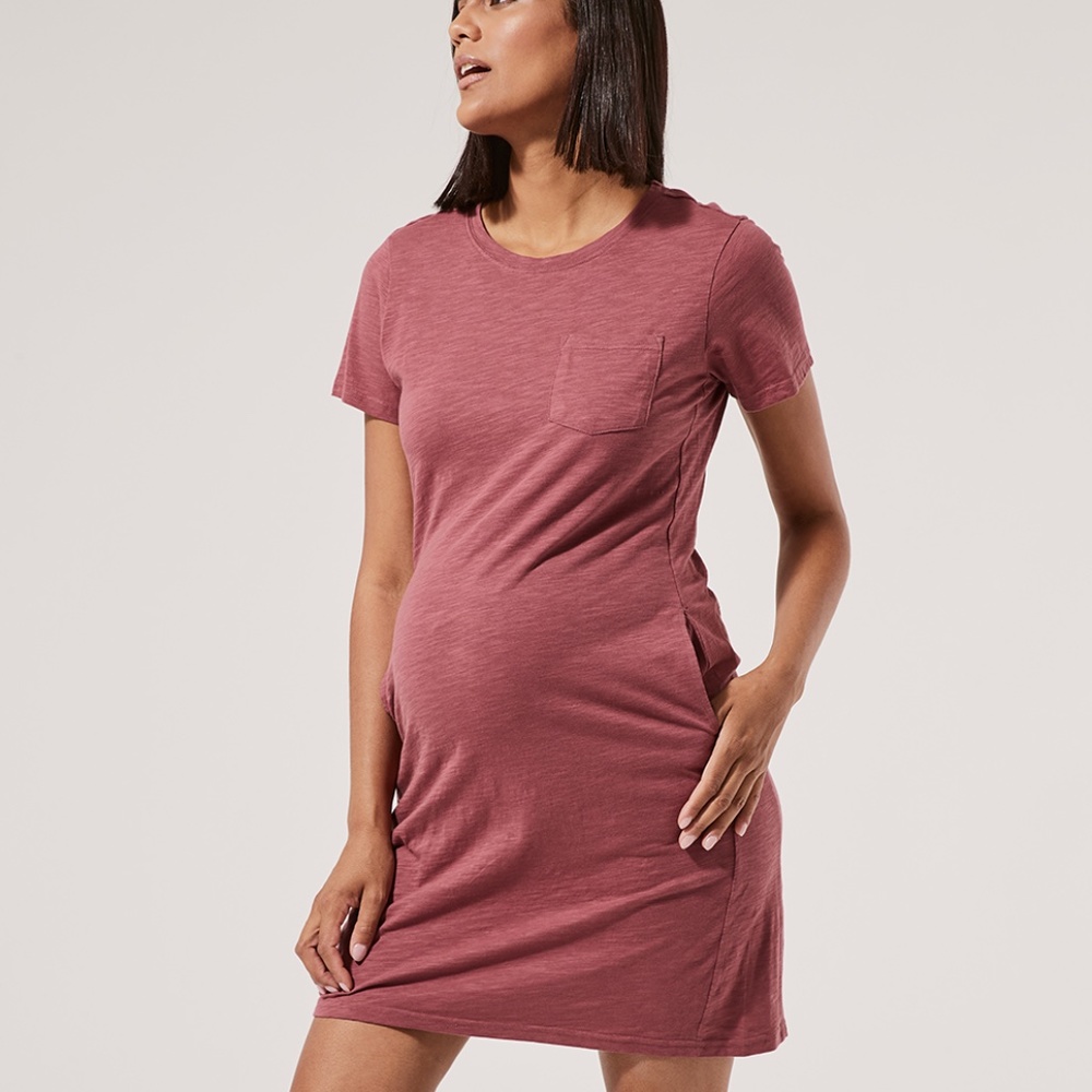 Pact Maternity Pocket T-Shirt Dress, Size S